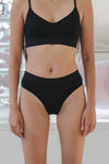 BASERANGE Stretch Flared Briefs UNEL Collection Ribbed Cotton Portugal BAS-UNEL-BL-000-HEI Black